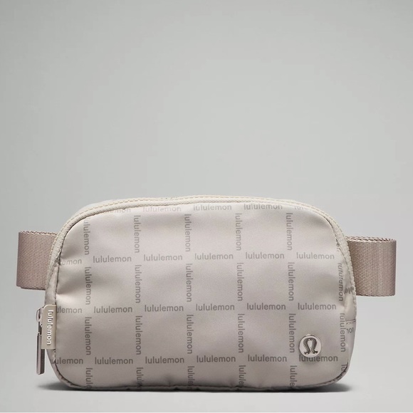 NEW LULULEMON EVERYWHERE BELT BAG Wordmark Grid Mini Raw Linen - Picture 1 of 9